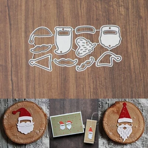 Weihnachtsmann Köpfe Mini Schneiden Prägung stirbt - Hüte Bärte Schnurrbärte Weihnachten - Bild 1 von 8