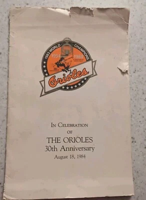 Vintage 8/18 18/1984 Baltimore Orioles 30th Anniversary Tri-Fold Plus Brochure - Image 1 of 4