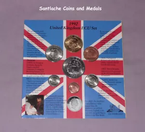 1992 UNITED KINGDOM ECU (EUROPEAN CURRENCY) SET COINS - Picture 1 of 2