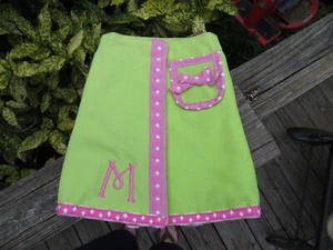 CUTE! canvas fabric cosmetic, toiletry, or jewelry case holder, monogrammed "M" - Picture 1 of 9