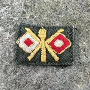 ORIGINAL Vietnam War Era US Theater Made Signal Corps Collar Insignia Patch - Picture 1 of 2