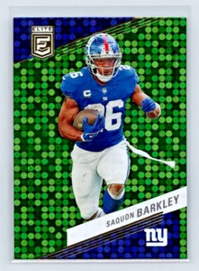 Tarjeta Prizm paralela discoteca verde Panini Elite 2023 SAQUON BARKLEY GIGANTES DE NUEVA YORK - Imagen 1 de 2