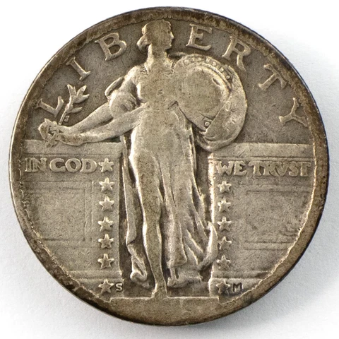 1923-S 25C Standing Liberty Quarter Rare Key Date Weak Date Only Last 3 Shows Cover