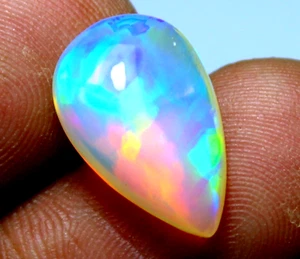 Wirklich tolle Qualität natürlicher äthiopischer Opal Cabochon Birnenform Stein 4,25 ct - Bild 1 von 10