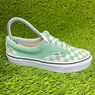 Tênis Vans Era quadriculado feminino tamanho 6.5 verde branco casual skate - Imagem 1 de 4