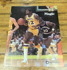 Original 1984 Converse Shoes Magic Johnson NBA Promotional Poster NOS Rolled