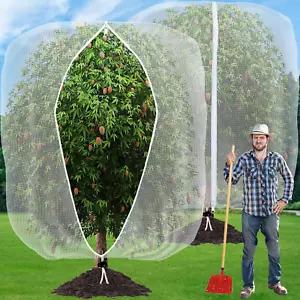 2Pack 9.84FT X9.84Ft Insect Netting Bag with Zipper and Drawstring, Garden Bird - Picture 1 of 11