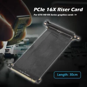 PCIe 3.0 16X Extension Cable 90 Degree 16X to 16X Ribbon Riser Card (30cm) - Afbeelding 1 van 7
