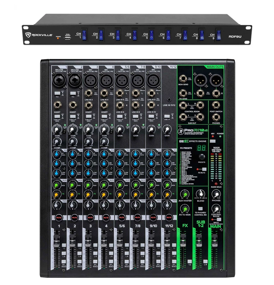 Mackie ProFX12v3 12-Channel Pro Effects Mixer w/USB ProFX12 v3 + Power Strip - Image 1 of 4