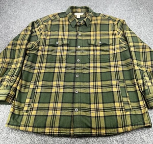 Duluth Trading Co. Mens XL Green Flannel Shacket Jacket Fleece Lined Snap Button - Picture 1 of 9