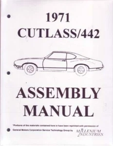 1971 Oldsmobile Cutlass Assembly Manual Rebuild Book Instructions Illustrations - Picture 1 of 1