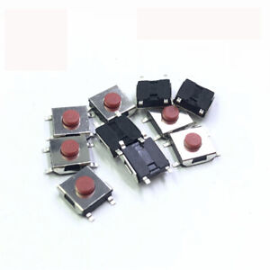 6x6x5mm SMD Micro Taster Drucktaster klein Mikroschalter SPST Rot Schwarz 4/5P