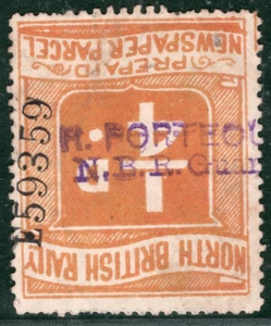 GB Scotland NORTH BRITISH RAILWAY Newspaper Parcel Stamp ¼d *NBR Guard* WHITE105 - Picture 1 of 7