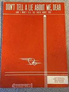 1942 Don't Tell A Lie About Me, Dear Partituras de Cavanaugh, Redmond - Imagen 1 de 3
