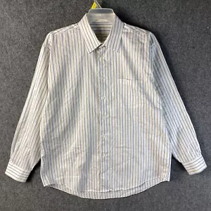 Pronto Uomo Dress Shirt 17 34/35 Men's Long Sleeve Striped 100% Cotton - Picture 1 of 9