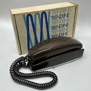 Vintage Cocoa Brown Trendline Trimline Rotary Dial Wall Phone Telephone ITT NOS - Picture 1 of 9