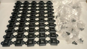 Lot of 50 Flat Shoe Screw Down with Screws 1/2" Square Balusters - Satin Black - Picture 1 of 7