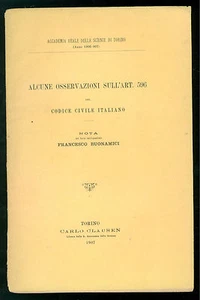 ACADEMIA SCIENCES TURIN EINIGE BEOBACHTUNGEN ZUR KUNST. 596 Clausen 1907 - Bild 1 von 1