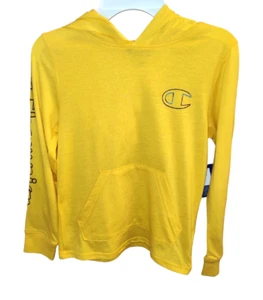 NWT Champion Little Boys Hooded Logo Signature Outlined T-Shirt, Yellow, Size: 7 - Picture 1 of 6