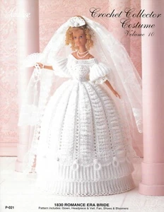 Crochet Collector Doll Costume Volume 10 - 1830 Romance Era Bride - Picture 1 of 2