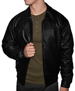 Victory Outfitters Men's Genuine Leather Classic Bomber Jacket - Picture 1 of 4