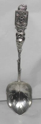 De colección Israel Judaica Hazorfim 800 Plata HOJA DE UVA Y CUCHARA Barco/Barco Hebreo Foto 1 de 3