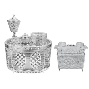 Traditional Ethiopian | Eritrean | Coffee Table Set, Rekebot Oval Shape Silver - Picture 1 of 1