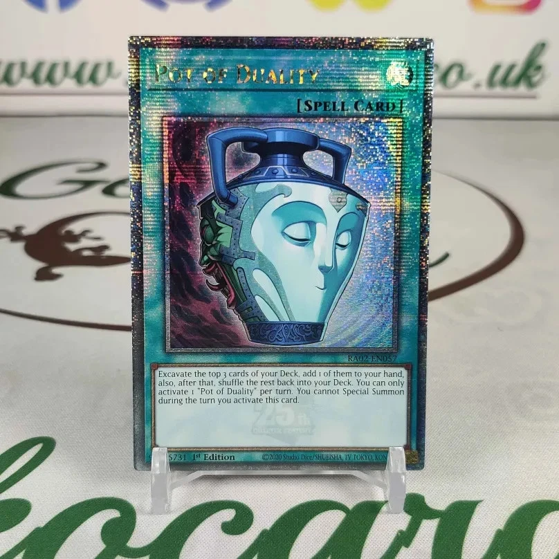 Pot of Duality  RA02-EN057 Quarter Century Secret Rare 1st Ed Yugioh  Near Mint - Image 1 of 2