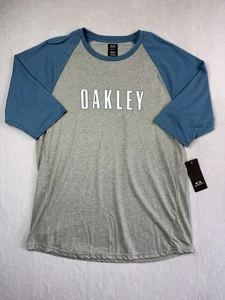 Oakley College 3/4 Tee Men’s 3/4 Sleeve Size XL New w/Tags Blue & Grey - Picture 1 of 8