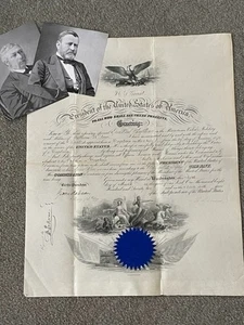 ULISSE S. CONCESSIONE DOCUMENTO NAVALE FIRMATO, PRESIDENTE, GUERRA CIVILE, SCHIAVITÙ, G ROBESON - Foto 1 di 3