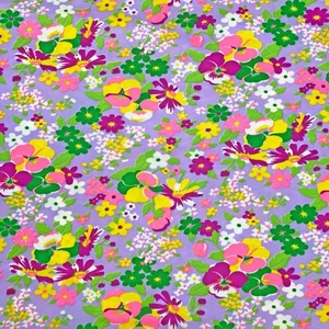 Tessuto poliestere stampa floreale Flower Power vintage anni 60/70 - 2 iarde e mezzo - Foto 1 di 2