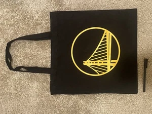 NBA Golden State Warriors Tote Bag Black 15x15.5 Inch *New*Rare* - Picture 1 of 2