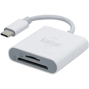 Lecteur de Carte SD USB C,Aieloar Adaptateur de Carte Mémoire avec Emplacements pour Carte SD & TF, Prise - Photo 1/5