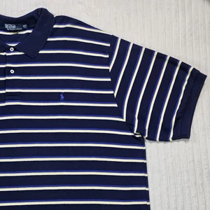 Polo Ralph Lauren Polo Shirt Men's 4XLT Blue Yellow Striped Blue Pony XXXXL Tall - Picture 1 of 9