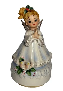 Vintage Josef Original Christmas Angel Rotating Music Box Silent Night - Picture 1 of 14