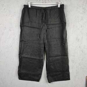 Sutton Studio Leinenhose Herren Medium schwarz Kordelzug weites Bein Grunge Gothic - Bild 1 von 10