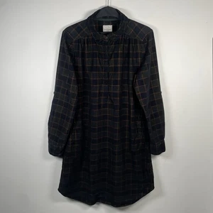 Fat Face Harper Check Needle Cord Long Sleeve Shirt Dress Womens Size UK 12L - Picture 1 of 19