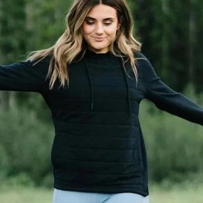 Sudadera con capucha acolchada negra con cordón Zyia Active para mujer - XL Foto 1 de 4