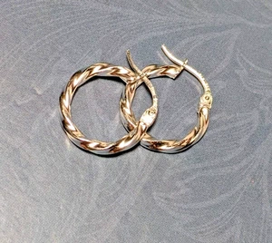 Sterling Silber * 15 mm/0,59 Zoll * Twist Creolen - UVP: 35 $ - Bild 1 von 8