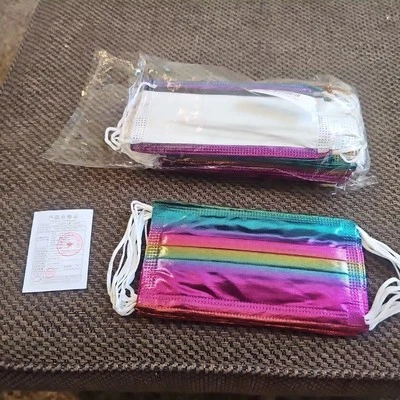  10 Bling Face MasksFashion Sparkly Face Mask, Cotton Stretchable String - Image 1 of 4