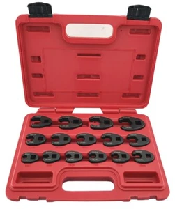 Britool Hallmark Crow Foot Spanner Set 15 Piece 3/8" & 1/2" Drive 8-24mm HMCFW15 - Picture 1 of 7