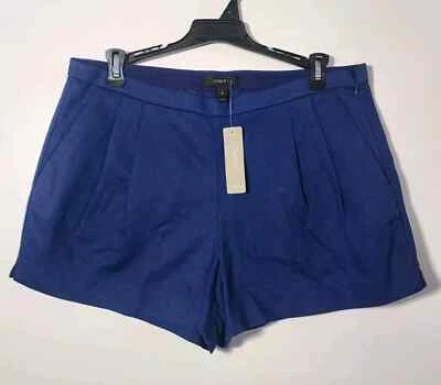 J. Pantalones cortos para mujer Crew negros plisados tiro medio con bolsillos azul marino nuevos con etiquetas talla 8 Foto 1 de 4