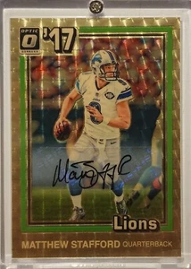 Donruss Optic Matthew Stafford Detroit Lions 1981 2017 tributo automático 1/1 - Imagen 1 de 2