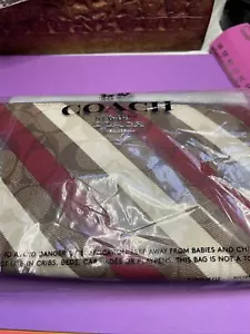 New Coach Signature Stripe Large Corner Zip Wristlet Wallet C1715 Khaki Multi - Picture 1 of 8
