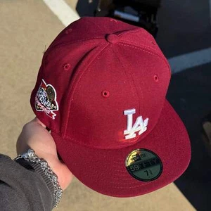 NWT Maroon Los Angeles Dodgers 2024 World Series 59fifty New Era Fitted Hat Cap - Picture 1 of 14