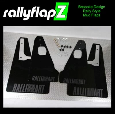 rallyflapZ | Mudflaps Mitsubishi Lancer Evolution X Black 3.2mm PVC*G RALLIART-A - Image 1 of 3