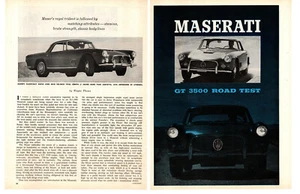 1961 MASERATI GT 3500 ~ ORIGINAL 6-PAGE ROAD TEST / ARTICLE / AD - Picture 1 of 2