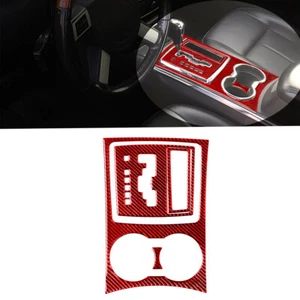 4Pcs For Chrysler 300 08-10 Red Carbon Fiber Console Gear Shift Panel Frame Trim - Picture 1 of 10