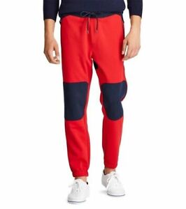 Polo Ralph Lauren RL67 Double Knit Jogger Sweatpants Red Navy  Men’s SZ S
