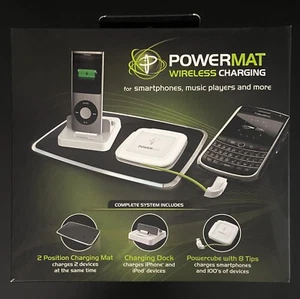 PowerMat PMM-2PB-B32 Wireless Charging Mat, PowerCube W/ Tips And Apple Dock - Picture 1 of 18